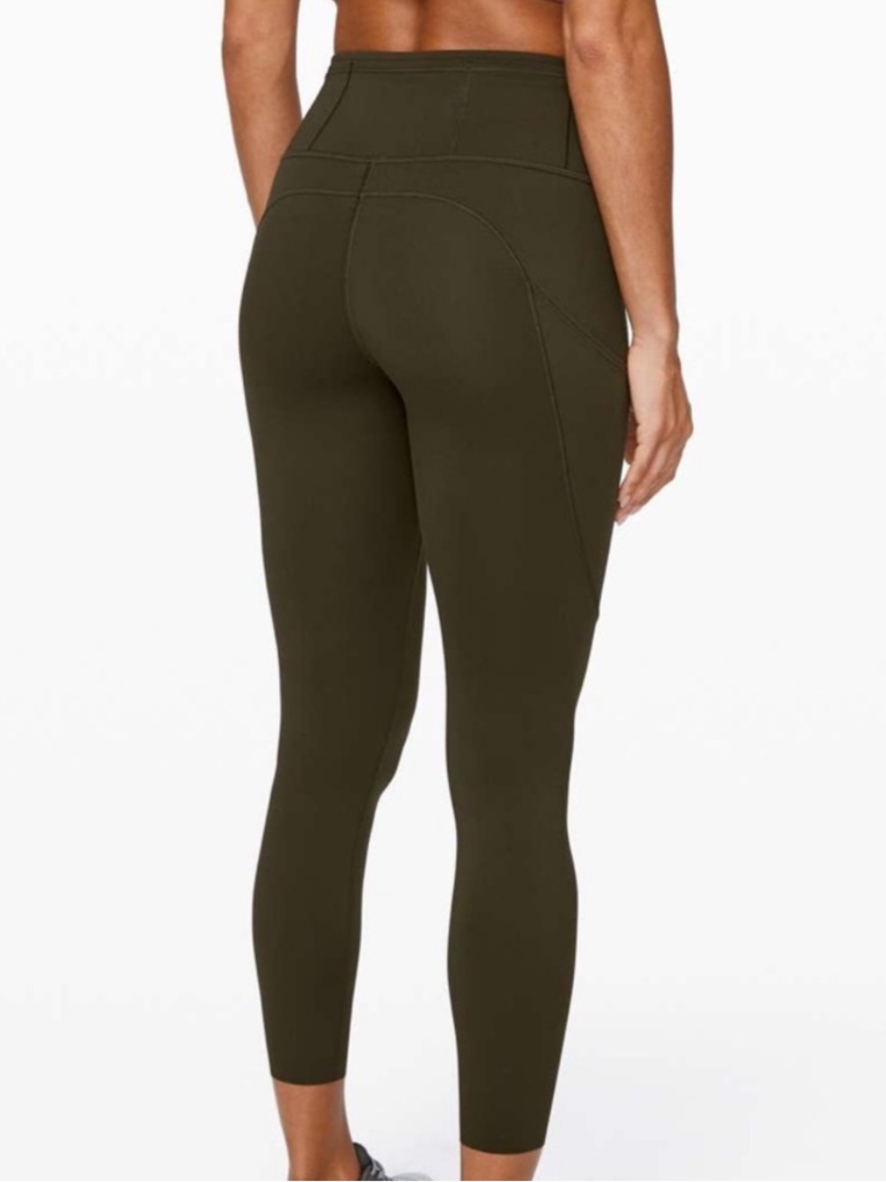 Lululemon Fast and Free Tight II 25" *Non-Reflective Nulux Dark Olive Size 8 Gym